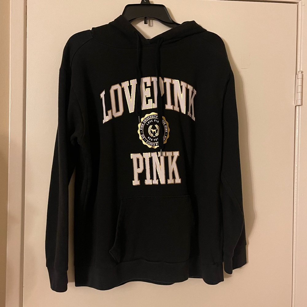PINK Love Pink Black Hoodie